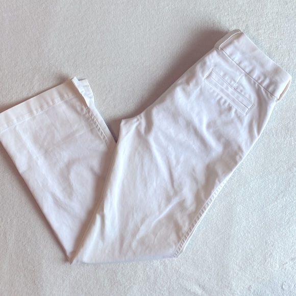 Banana Republic Martin Straight Leg Pants. Low Rise. Split Hem. White Sz. 8 - Picture 11 of 12